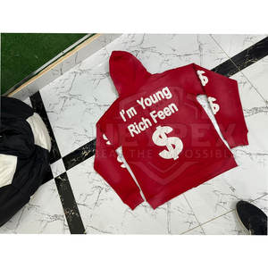 Sweats à capuche avec fermeture éclair personnalisés pour hommes, dernière conception avec tenue décontractée durable, motif solide rouge pour l'hiver, grande taille - Product Image 2