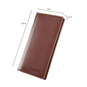 Long portefeuille en cuir véritable marron avec logo personnalisé et chambres de téléphone à vendre Long portefeuille pour hommes - Product Image 2