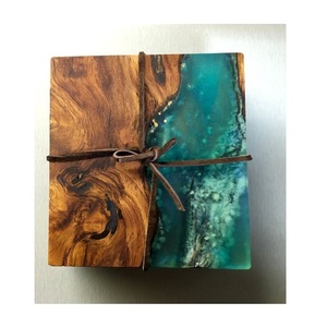 Posavasos de resina con posavasos de madera para cocina y mesa, posavasos cuadrado hecho a mano, esteras y almohadillas de la mejor calidad - Product Image 6