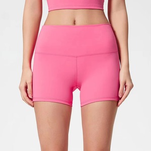 Pantalones cortos de Yoga de cintura alta con logotipo personalizado para niñas, cintura ancha y suave con gran flexibilidad, talla grande, sensación ligera - Product Image 2