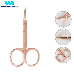 Tijeras para Cutículas de Manicura y Pedicura de Acero Inoxidable Color Oro Rosa, Precio al por Mayor, Marca INNOVAMED - Product Image 4