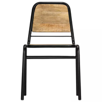 Chaise de bureau simple en bois massif avec cadre en métal meubles de salon portables pour la maison hôtel école parc-pour tous les environnements