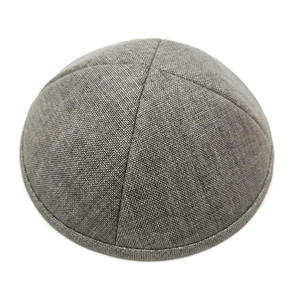 Kippa Unisex Personalizable de Moda 2025, Color Sólido, Simple, de Algodón y Cáñamo, Borde Redondo, Sombrero Judío - Product Image 1