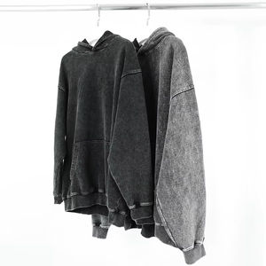 Meilleure vente de haute qualité en coton éponge français épaules tombantes pulls à capuche surdimensionnés sweats à capuche personnalisés unisexes unis - Product Image 6