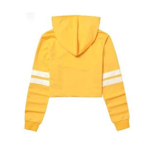 Fait sur mesure court longueur flic haut femmes dames sweats à capuche douane imprimé broderie Logo décontracté rayé conception femmes sweats à capuche - Product Image 2