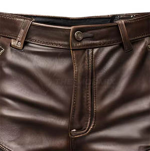 Slim Fit <b>Leather</b> <b>Shorts</b> For Men Punk Rock Style Clubwear With Side Zipper Detailing 2026 - Product Image 2