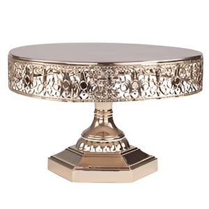 Présentoir à gâteau en or et piédestal pour fêtes d'anniversaire, présentoir à cupcakes, bonbons, fruits, vintage - Product Image 5