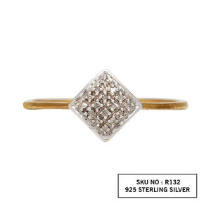 Bague solitaire en or jaune avec diamant rond blanc naturel de 0,05 ct, style tendance, JEWELSPAARK Eco Friendly, bague de fiançailles. - Product Image 2