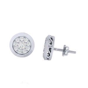 Pendientes de Botón Redondos de Oro Certificado con Diamantes Reales de 0.5ct en Total, 20 Piedras, Opciones de Oro Amarillo/Rosa/Blanco - Product Image 3