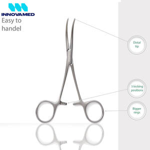 Pinza Hemostática Recta y Curva Multiusos con Bloqueo, Pinza Mosquito, Instrumento Quirúrgico de Clase I con Certificación CE para Cirugía por INNOVAMED - Product Image 2