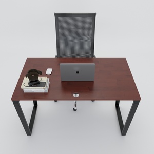 Escritorio de Ensamblaje Trapeze Concept de 120x70cm, Moderno y Minimalista, de Madera de Caucho con Diseño Metálico Plegable para Uso en Oficina - Product Image 2
