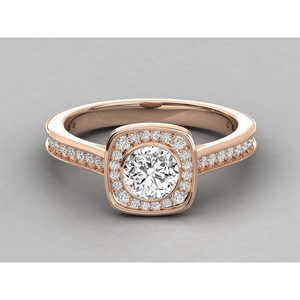 Bague solitaire en or 14 carats avec diamant rond brillant pour femme - Product Image 5