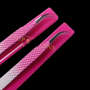 แหนบปลายไฟเบอร์ด้ามเพชรแหนบเคลือบผงสีแยกโค้งทำจากสเตนเลสสตีล - Product Image 1
