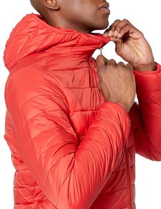 Chaqueta de Invierno Acolchada Roja para Hombre, Estilo Urbano, Cortavientos, Corte Ajustado, Cierre de Cremallera, Relleno 100% Fibra de Poliéster, Secado Rápido - Product Image 5