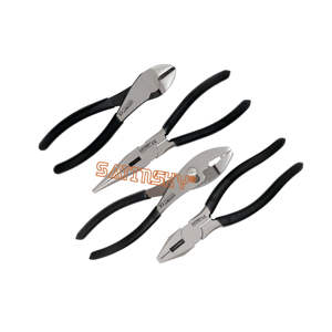 Juego de alicates profesionales Herramientas de mano para juego de precisión de 4 Acero inoxidable negro y plateado de alta calidad - Product Image 1