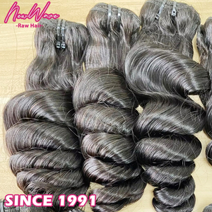 ผมแท้แบบดิบจากอินเดีย NewWave  แบบเย็บสองชั้นตรง เกรด 9A-15A สำหรับถักเปีย  ผลิตในอินเดีย มีทุกสี - Product Image 4