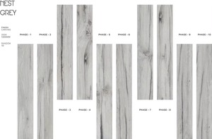 Accessoires pour carreaux, finition sculptée grise nid d'abeille, carreaux de sol en porcelaine imitation bois 200x1200mm pour l'exportation mondiale depuis l'Inde - Product Image 3