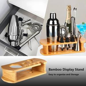 ชุดเครื่องมือบาร์สเตนเลสสตีลครบชุดพร้อมขาตั้งไม้ ชุดเชคเกอร์ค็อกเทลระดับมืออาชีพ ทนทาน ทันสมัย สำหรับบาร์ที่บ้าน - Product Image 4