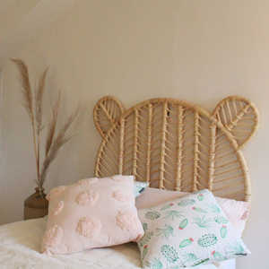 Tête de lit en rotin en forme d'ours mignon pour enfants enfants bébé décor de chambre en osier naturel ensembles de têtes de lit artisanales - Product Image 6
