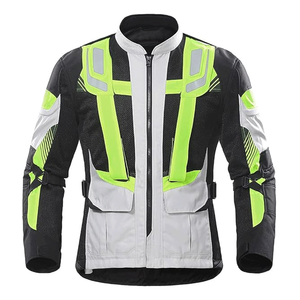 Veste de moto en textile réfléchissant imperméable de protection noire et haute visibilité pour hommes Veste de moto en textile Cordura d'été pour motocross - Product Image 2