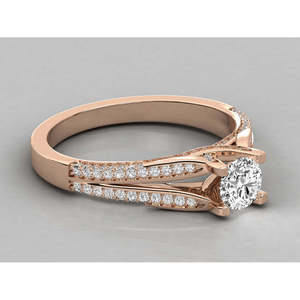 Anillo Solitario de Oro de 14K para Mujer con Diamante Cultivado en Laboratorio, Elegante y Lujoso - Product Image 1