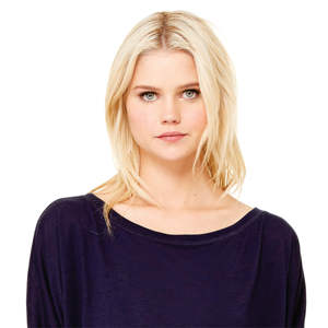 T-shirt longue manche fluide pour femme en coton 100% (fil 32 simple, 3,7 oz) avec appliques et boutons, coupe décontractée et tombante, poignets côtelés, couleur Midnight - Product Image 4