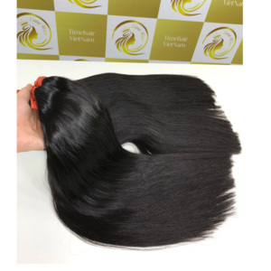 Extensions de cheveux vietnamiennes à donneur unique, couleurs naturelles vierges en vrac, belles extrémités épaisses, couleur noire, cheveux humains durables - Product Image 6