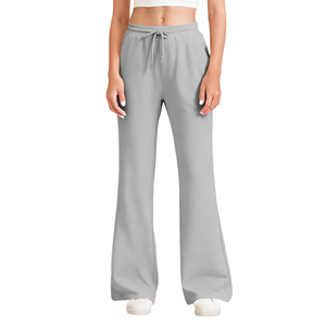 Pantalons de survêtement pour femmes en coton sur mesure en gros, de haute qualité, respirants, à jambes larges et droites, coupe ample pour l'hiver - Product Image 6