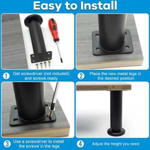 4pcs Contemporary Metal Adjustable Furniture Legs 4.7-12Inch 4 Pack Cabinet Couch <b>Chair</b> <b>Dining</b> Table Legs-for Hospital Use - Product Image 3