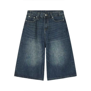 Venta caliente verano Streetwear moda suelta Denim Baggy Jorts ajuste relajado y cómodo hombres Denim Jorts con bolsillo OEM - Product Image 4