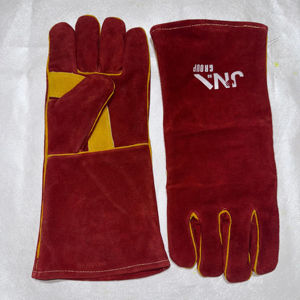 Gants de soudage de travail de sécurité longs en cuir de vache fendu de 14 pouces pour gants de travail en cuir de sécurité de soudeur - Product Image 1