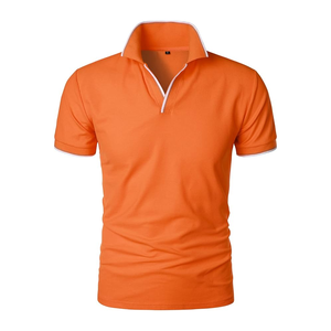 Polo para Hombre de Diseño Básico, Camisa Informal con Cuello en V, Ajuste Clásico, Transpirable, 100% Algodón, Multicolor, Verano - Product Image 1