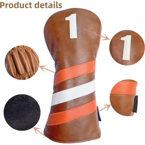 Cubierta de cabeza de palo de golf con forro de felpa suave Fácil de deslizar Diseño híbrido de cuero PU Cuello elástico Ajuste cómodo para hombres - Product Image 6