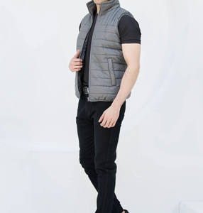 Wholesale New Unisex Lightweight Fleece Waterproof Puffer <b>Vest</b> Hooded Sleeveless Zipper Jacket Winter Outdoor Training Front - Product Image 4
