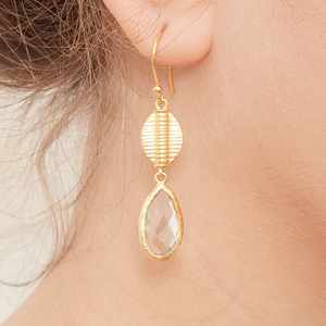 Boucles d'oreilles pour femmes en argent Sterling 925 plaqué or à la mode de haute qualité pierre précieuse d'améthyste verte naturelle pour les fêtes de mariage - Product Image 3