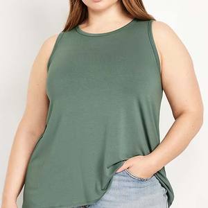 Dernier modèle de débardeur de sport respirant sans manches pour femmes, avec logo OEM brodé personnalisé, idéal pour l'entraînement, le yoga et les activités athlétiques, disponible en grandes tailles - Product Image 5