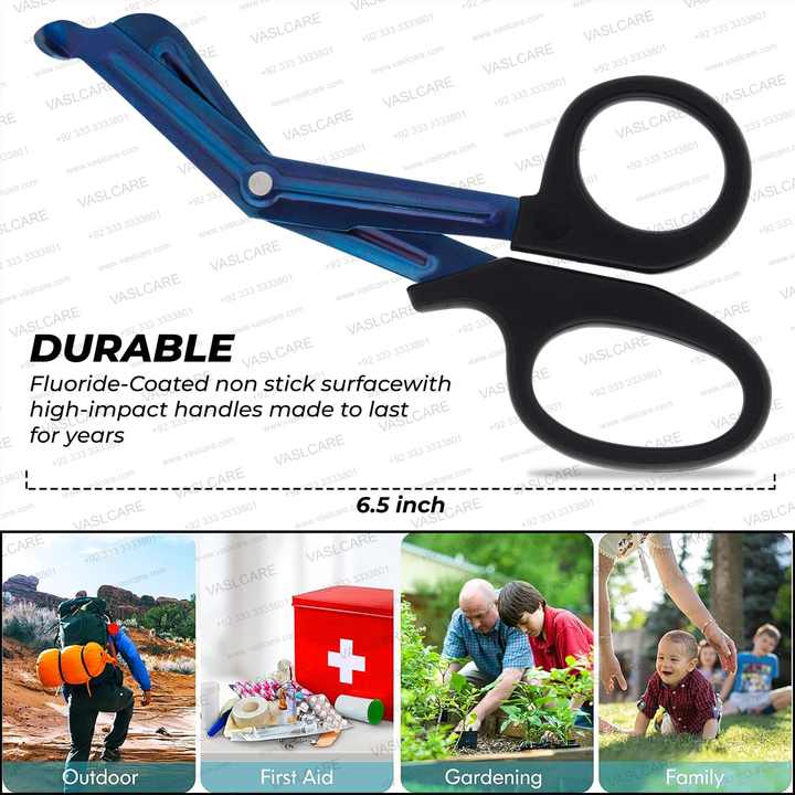 Medical Scissors With Titanium Blue color Premium EMT Trauma Shear Utility Bandage Shears Paramedic Emergency Scissor Vaslcare