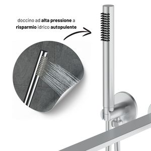 Set miscelatore da bagno a parete a leva singola serie Sprint con doccia a mano in nichel spazzolato confezione 1 - Product Image 6