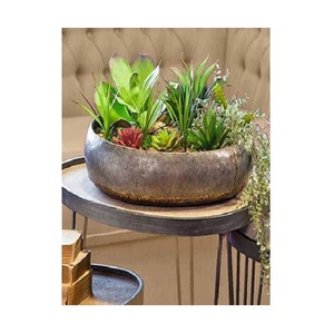 wholesale galvanized garden bed rectangular planter <b>box</b> silver color with with wood edges used with outdoor garden decoration - Product Image 5