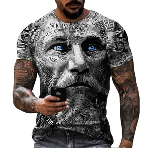 2024 Nieuwste Sublimatie T-Shirt Mannen Kleding Nieuwe Zomer Stijl Mode Kleur Gesublimeerd Mode T-Shirt Voor Mannen