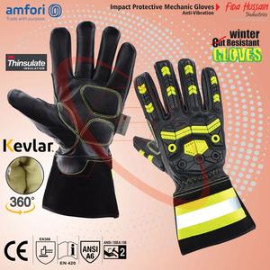 Gants en cuir de champ pétrolier de haute qualité 5 gants de conducteur de protection contre les chocs pour une utilisation en extérieur en gros au Pakistan - Product Image 6