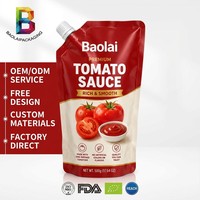 Fabricant de sachets souples à bec verseur personnalisés de 500g, haute barrière, qualité alimentaire, norme UE, pour emballage de sauces liquides