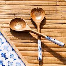 Cuchara de madera hecha a mano con mango de resina, cuchara de cocina con mango con incrustaciones de resina - Product Image 5