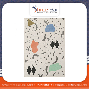 Diseño moderno Rectángulo Algodón Impreso Área Alfombra Alta calidad Bordado Geométrico Nueva llegada Hogar Oficina Espacio Decoración Látex Bajo - Product Image 6