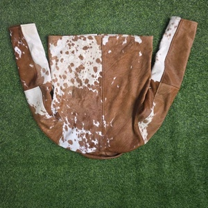 Veste de motard en cuir véritable pour homme, motif vachette, col rabattu, fermeture éclair, coupe classique, automne, décontractée - Product Image 3