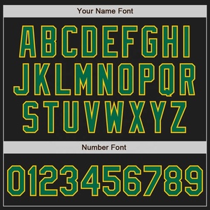 Camiseta de Béisbol Personalizada Negra, Verde y Amarilla de Manga Corta con Cierre de Botones, Nombre del Equipo 00, Impresión Serigrafiada, Corte Regular, Unisex - Product Image 3