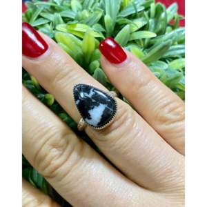 Navajo Handmade White Buffalo Turquoise Sterling <b>Silver</b> <b>Ring</b> Size 6.5 <b>for</b> <b>Men</b> - Product Image 2