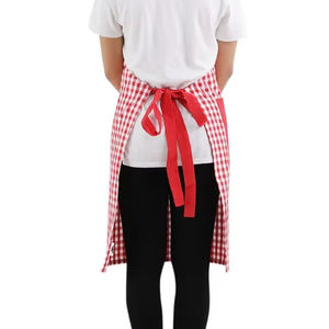 Babero teñido en hilo de algodón 100%, delantal, cintura gris, babero, comida, salón de cocina, peluquero, jardín, barbacoa, PE, LDPE, PU, tela vaquera de PVC, poliéster - Product Image 1