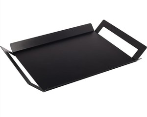 Bandeja rectangular de gran tamaño de hierro, bandeja decorativa y para servir con recubrimiento de polvo negro mate para Hotel y restaurante, Material metálico - Product Image 2