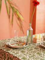Nappe imprimée bloc vert couverture de Table française Boho printemps décor de Table de mariage floral indien moderne coton Rectangle